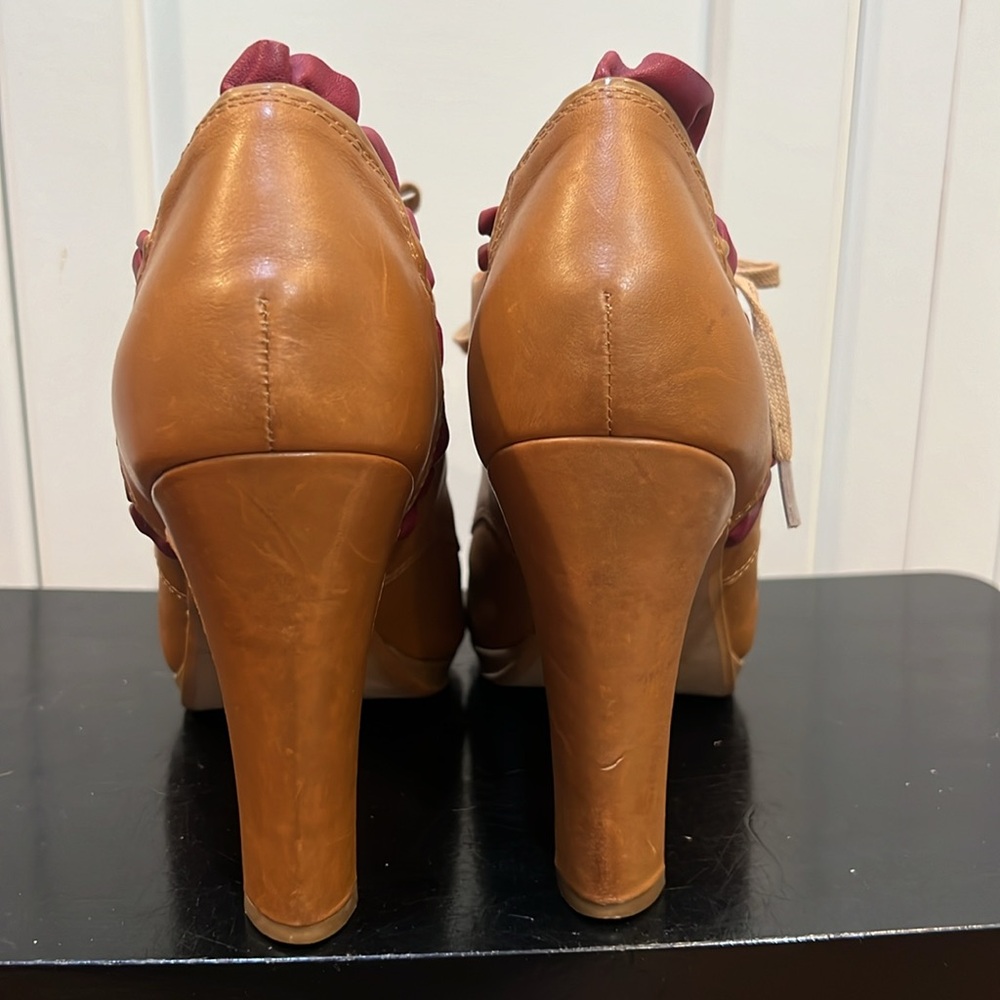 Miss Albright anthropologie heel ruffle Oxford shoes 9 bridgerton - Picture 4 of 6